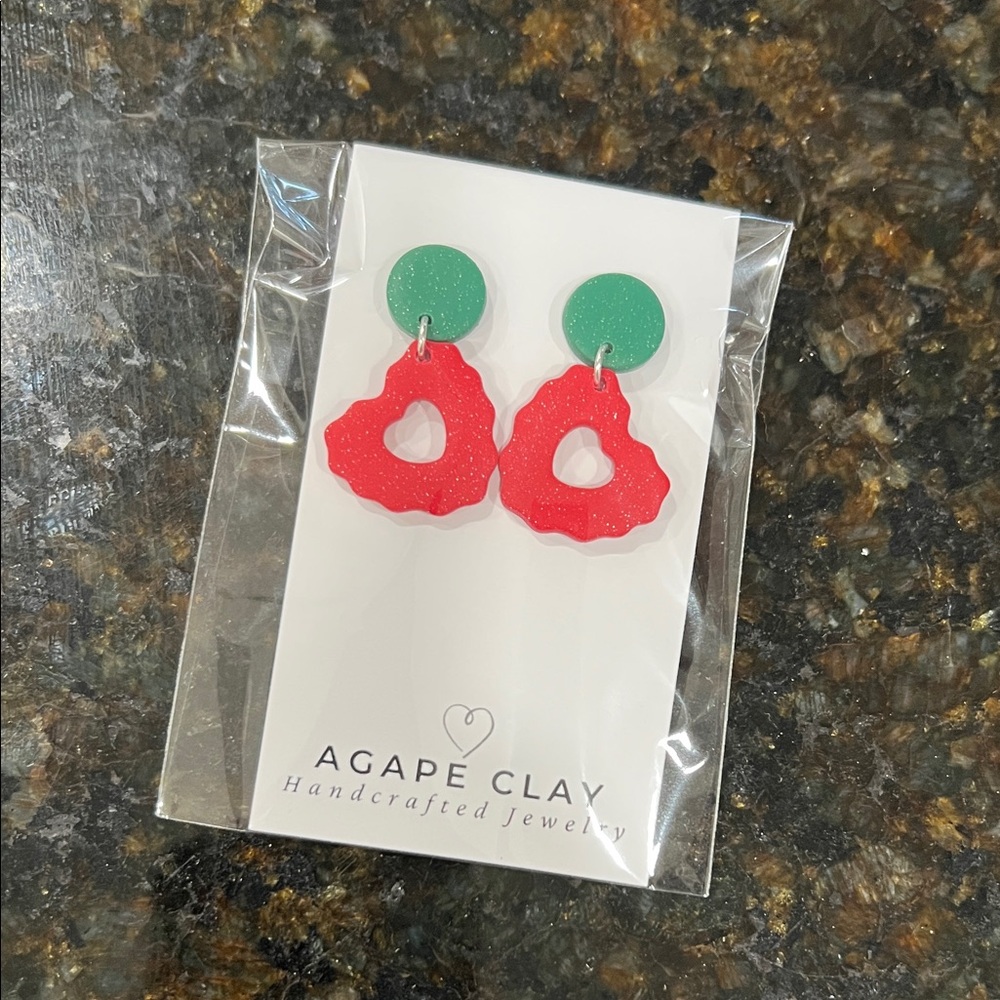 Handcrafted Polymer Clay Heart Earrings